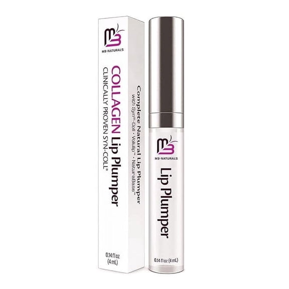 M3 Collagen Lip 0.14 fl oz (4 ml) Plumper Clinically Proven Natural Lip Enhancer for Fuller Softer Lips Increased Elasticity Reduce Fine Lines Hydrating Plump Gloss Lipstick Primer