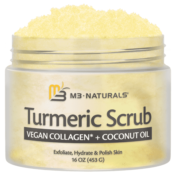 M3 Exfoliating Body Scrub Turmeric Body Scrub | Skin Exfoliator with Collagen and Coconut Oil | 12 Oz