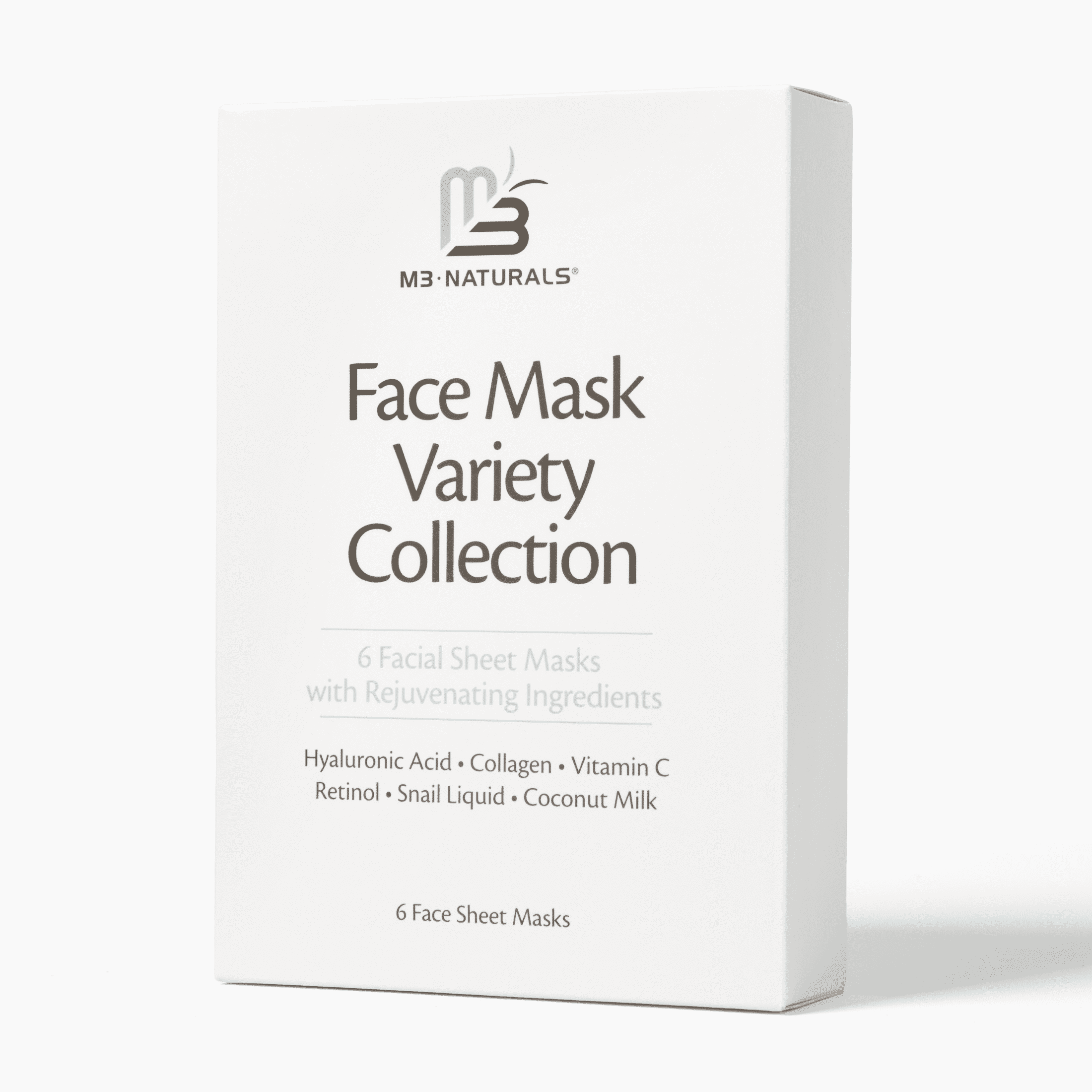M3 Naturals Face Sheet Masks, 6 Pack – Hydrating, Brightening & Skin Care Treatment for All Skin Types