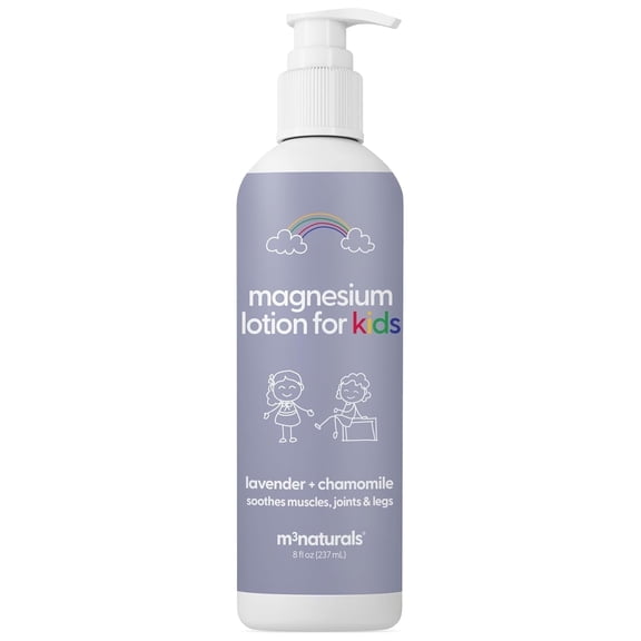 M3 Naturals Magnesium Lotion for Kids with Chamomile, Lavender, and Shea Butter, 8 fl oz