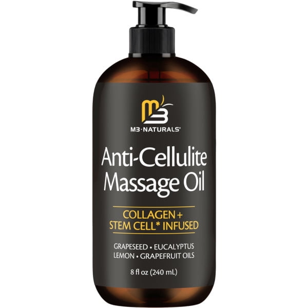 M3 Cellulite Body Massage Oil with Collagen and Stem Cell, Unscented, 8 fl oz