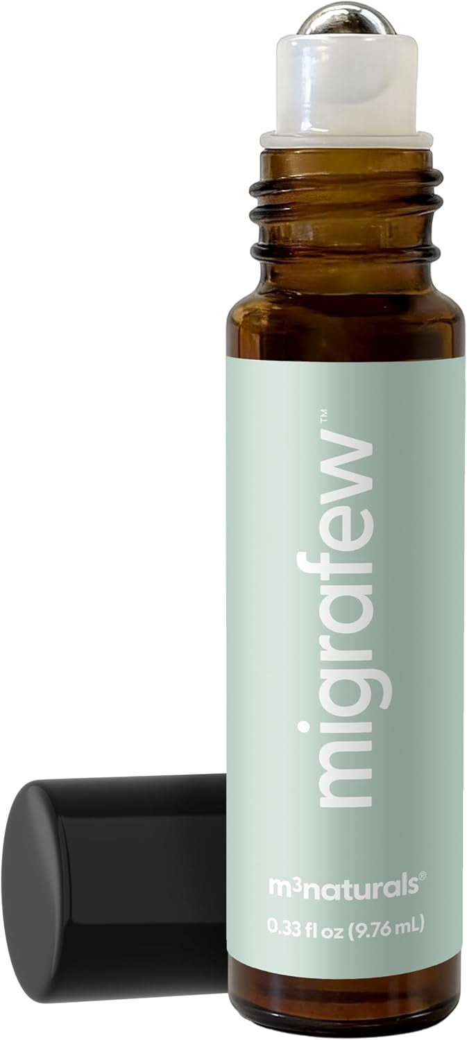 M3 Naturals MigraFew Aromatherapy Migraine Relief Roll On with Lavender and Peppermint, 0.33 fl oz