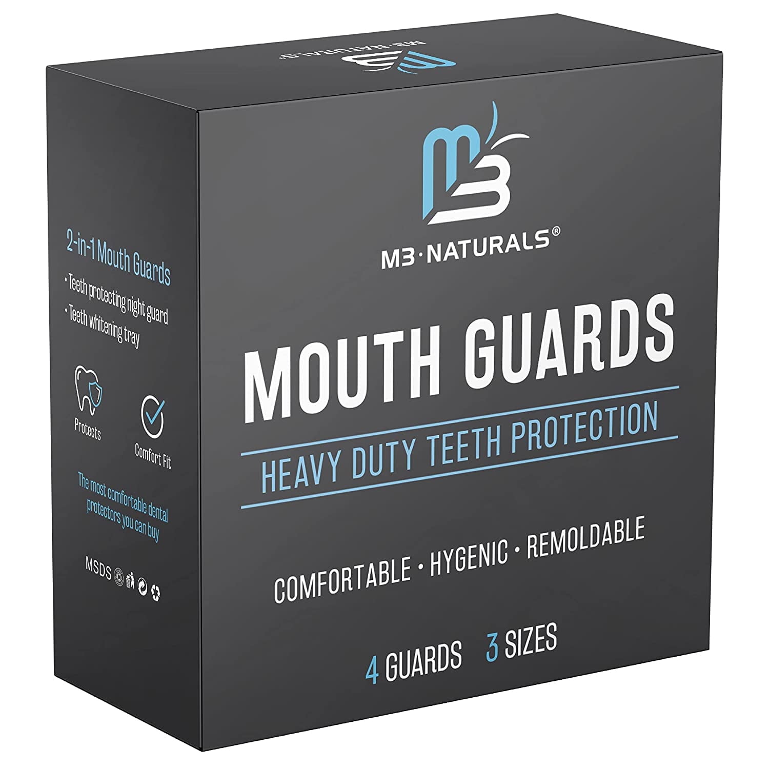 M3 Naturals Mouth Guard for Teeth Grinding | Dental Mouth Night Guards for Teeth Grinding & Clenching During Sleep - BPA-Free Sleep Mouthpiece for Heavy Duty Teeth Protection