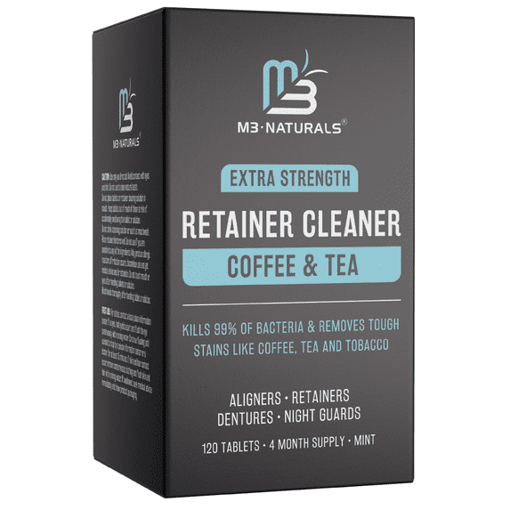 M3 Retainer Cleaner Tablets for Coffee & Tea Stains, Mint Flavor 120ct | Remove Odors, Stains, and Plaque | Denture Cleanser, 4 Month Supply