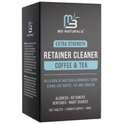 M3 Retainer Cleaner Tablets for Coffee & Tea Stains, Mint Flavor 120ct | Remove Odors, Stains, and Plaque | Denture Cleanser, 4 Month Supply