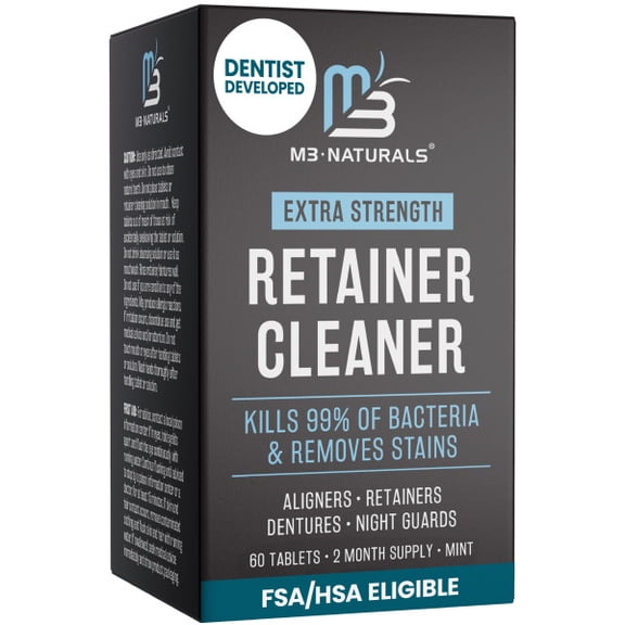 M3 Retainer Cleanser Tablets Cleaner | Denture Cleansers Retainers Mouth Guards 60 Tablets