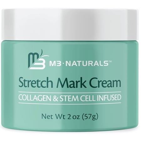 M3 Naturals Stretch Mark Lotion Maternity Scar Cream with Collagen and Stem Cells, 2 oz