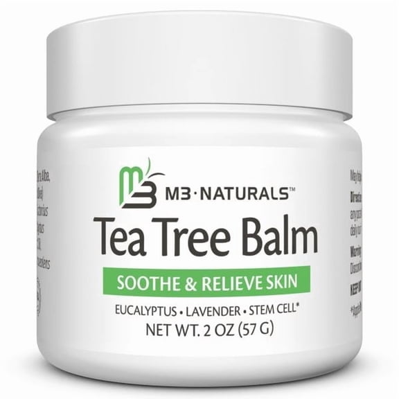 M3 Tea Tree Oil Foot Balm – Soothing Moisturizer for Dry, Cracked Feet & Nails | Hydrating & Nourishing Skin Care for Tired, Rough, and Calloused Feet | Refreshing 2 oz Balm