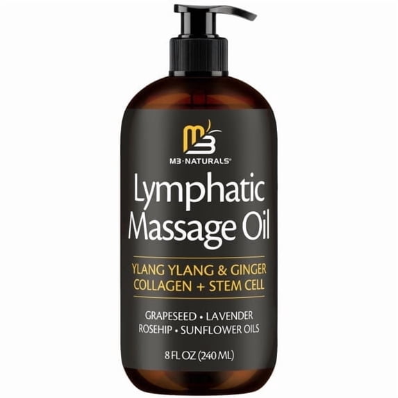 M3 Naturals Ylang Ylang and Ginger Body Oil with Collagen and Stem Cell, 8 fl oz