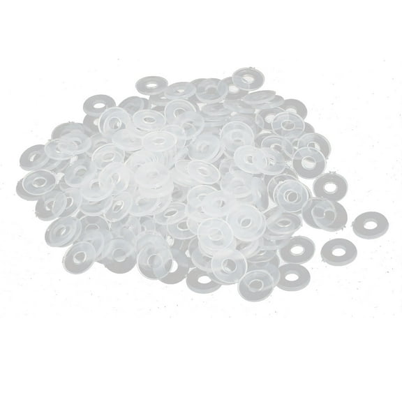 M3 PE Plastic Flat Washers Spacers Gaskets Fastener Clear 200PCS