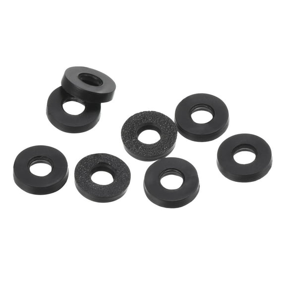 M3 Rubber Flat Washer, 8 Pack 3mm ID 7mm OD Sealing Spacer Gasket Ring for Faucet Pipe Fastener Bolt, Black