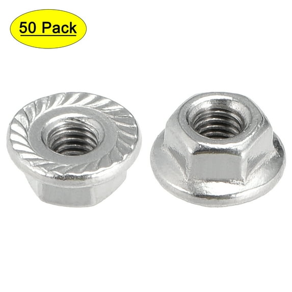M3 Serrated Flange Hex Lock Nuts 316 Stainless Steel 50 Pcs