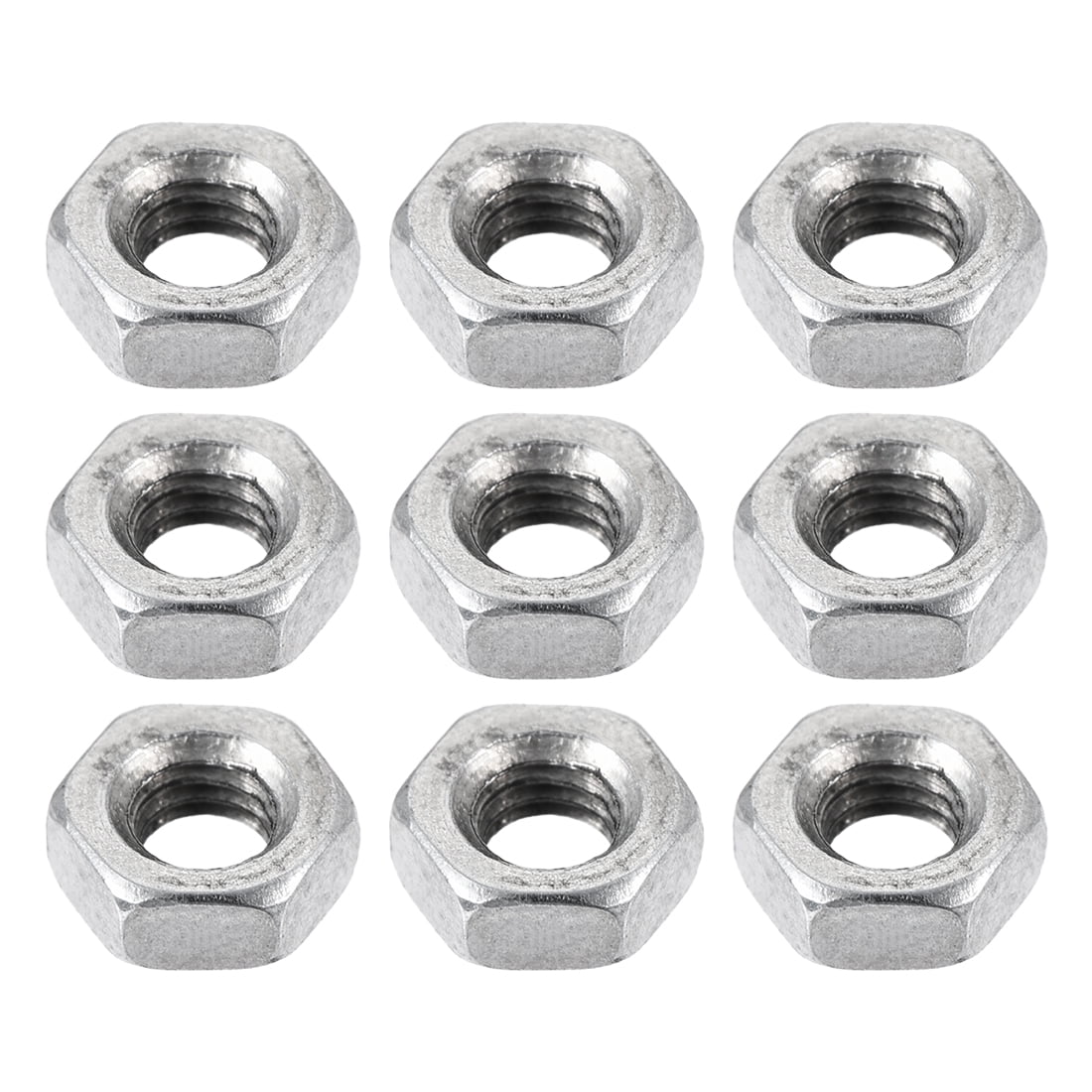 M3 Thread Dia 304 Stainless Steel Metric Hex Nut Screw Cap Fastener 50Pcs