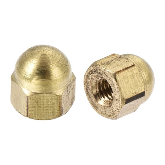M3 Thread Dia Dome Head Brass Cap Acorn Hex Nuts 20Pcs