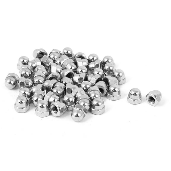M3 Thread Dia Dome Head Carbide Steel Cap Acorn Hex Nuts 50Pcs