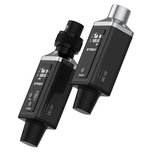 M3 UHF Wireless Microphone XLR Transmitter and Receiver 16 Channels, 164 ft Range, Plug-on Wireless Mic Adapter for Dynamic & Condenser Mic, Compatible with Audio Mixer, PA System$$Music