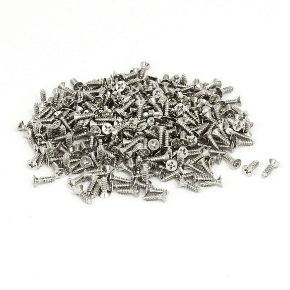 M3 x 10mm Flat Head Self Tapping Screws Silver Tone 500pcs