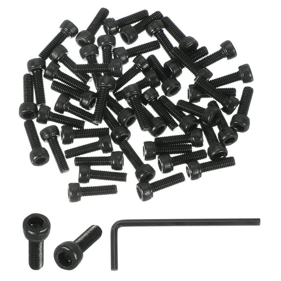 M3 x 10mm Hex Socket Head Screws Cap Bolt, 50 Pack 12.9 Grade Carbon Steel Hexagon Socket Screw with Hex Wrenches