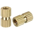 thumbnail image 1 of M3 x 10mm(L) x 5mm(OD) Brass Knurled Threaded Insert Embedment Nuts 100 Pcs, 1 of 3