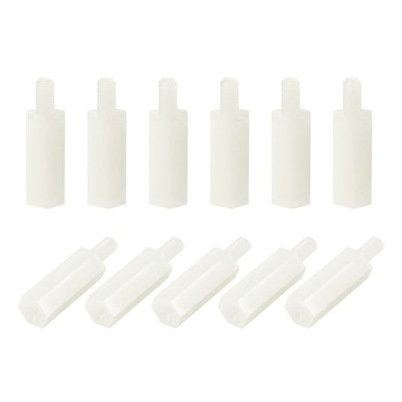 M3 x 11 mm + 6 mm Male to Female Nylon Hex Spacer Standoff 30 Pieces