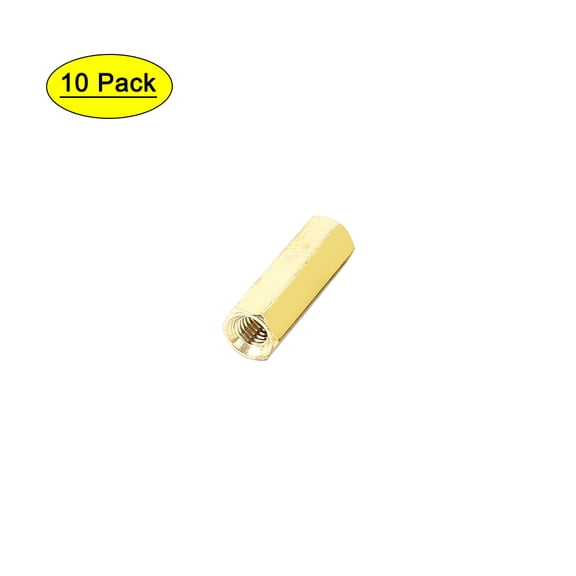 M3 x 15mm Female/Female Thread Brass Hex Standoff PCB Pillar Spacer 10pcs