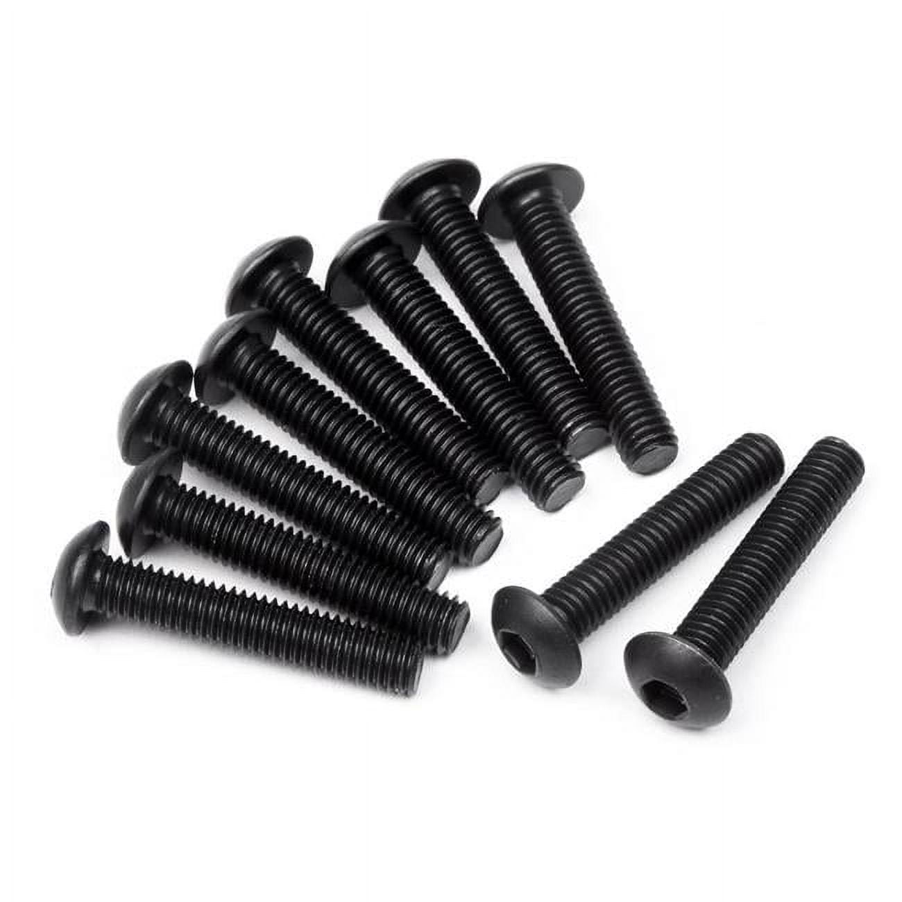 M3 x 16 mm Button Head Screw Hex Socket Spare Parts, Black - 10 Piece