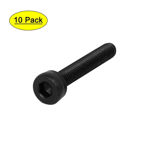 M3 x 18mm Alloy Steel Bolt Cap Point Hex Socket Head Screws Black 10PCS