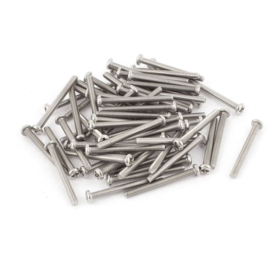 M3 x 30mm 304 Stainless Steel Cross head Phillips Pan Head Screws Bolt 60pcs