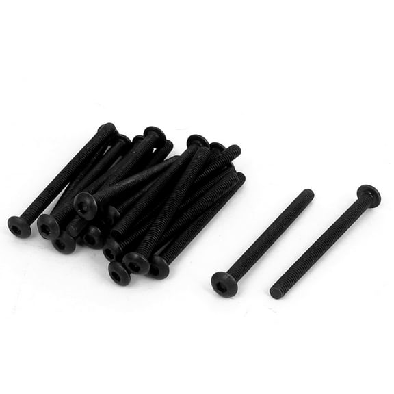 M3 x 35mm Alloy Steel Hex Socket Button Head Machine Screws Black 20 Pcs