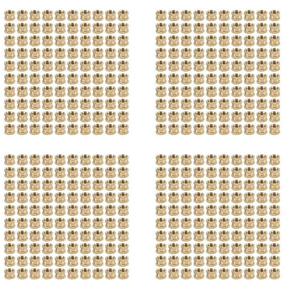 M3 x 3mm Female Thread Brass Knurled Threaded Insert Embedment Nuts 400PCS