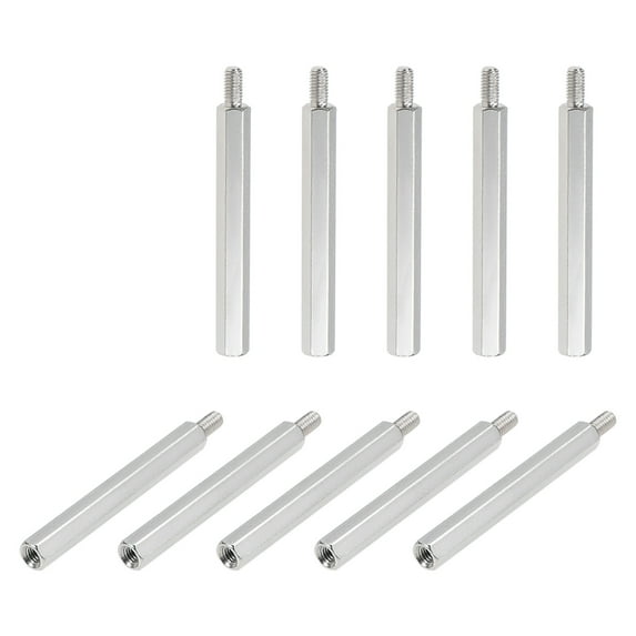 M3 x 40 mm + 6 mm Male to Female Hex Nickel Plated Spacer Standoff 10 Pcs
