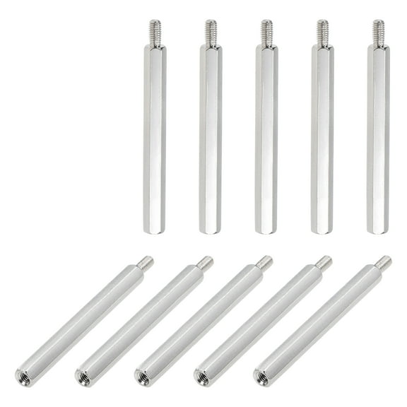 M3 x 45 mm + 6 mm Male to Female Hex Nickel Plated Spacer Standoff 10 Pcs