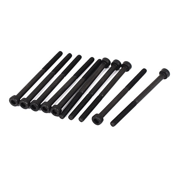 Unique Bargains M3x45mm 12.9 Alloy Steel Hex Socket Screws Partially Threaded Bolt Black 10Pcs