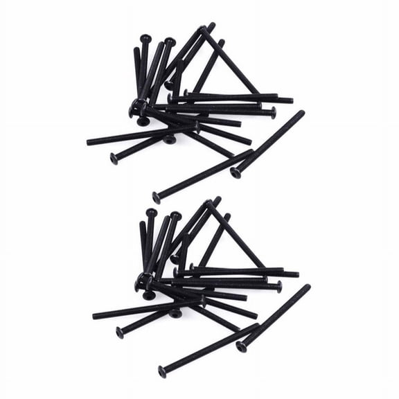 M3 x 45mm Alloy Steel Hex Socket Button Screws Black 40 Pcs
