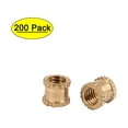 thumbnail image 1 of M3 x 4mm Female Thread Brass Knurled Threaded Round Insert Embedded Nuts 200PCS, 1 of 5
