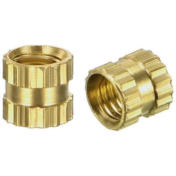 M3 x 4mm(L) x 4mm(OD) Brass Knurled Threaded Insert Embedment Nuts 50 Pcs