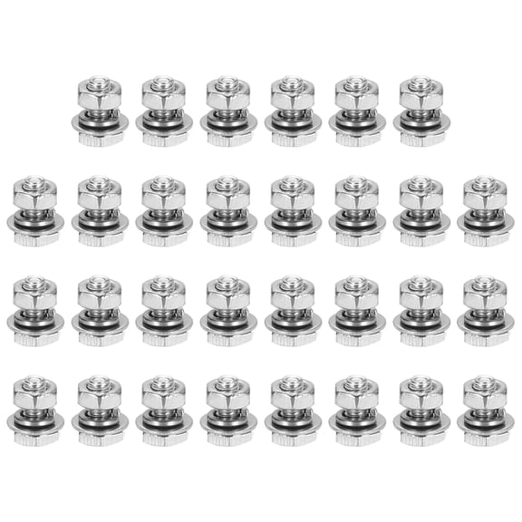 M3 x 6mm 304 Stainless Steel Hex Head Screws Bolts, Nuts, Flat & Lock Washers Assortment Kit, 50 Sets