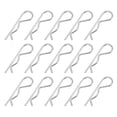 thumbnail image 1 of M3 x 75 mm Cotter Pin Assortment Kit, 15 Pcs Heavy Duty R Clips Hardware Hitch Pin for Trailer Locking, Silver Tone, 1 of 7