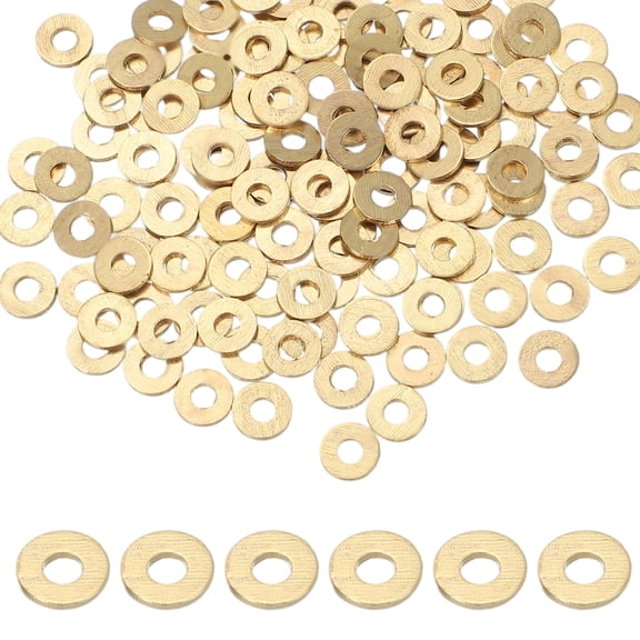 M3 x 8mm Brass Screw Washers Set, 150Pcs Bronze Flat Washers for Screws Bolts Factories Home Outdoor Projects (1mm Thick)