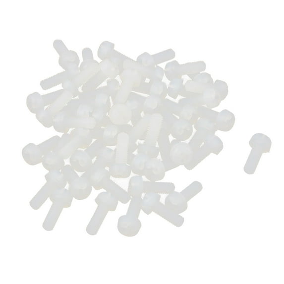 M3 x 8mm Nylon Cross Pan Head Machine Screws White 50 PCS