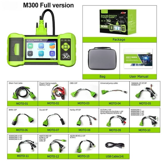 M300 Motorcycle Scanner All System Diagnostic Fault Code Reader W/ Printer