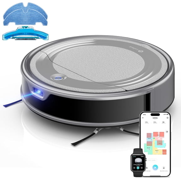 M310 Ultra Robot Vacuum and Mop, 6000Pa Suction-Slim Robotic Cleaner with ToF LiDAR Navigation, Accurate Obstacle Avoidance, WiFi/App/Alexa Control, 170min Runtime, for Pet Hair Home