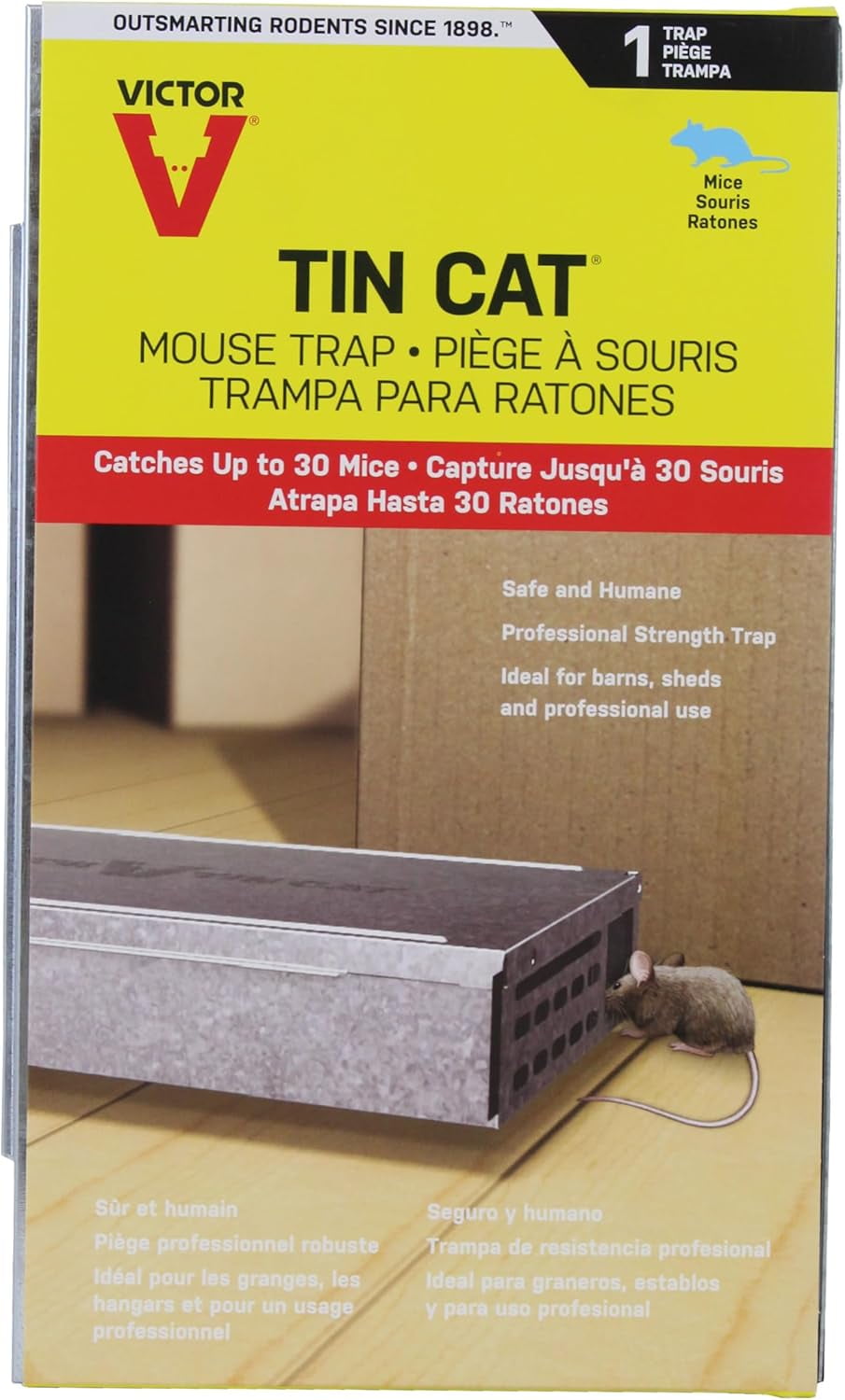 M310S Tin Cat Multi-Catch Live Mouse Trap - Indoor and Outdoor Humane Catch and Release