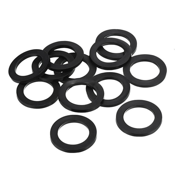 M32 Rubber Flat Washer, 8 Pack 32mm ID 46mm OD Sealing Spacer Gasket Ring for Faucet Pipe Fastener Bolt, Black