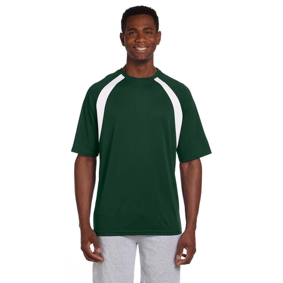 M322 Athletic Colorblock T-Shirt - Dk Green/ White - Medium