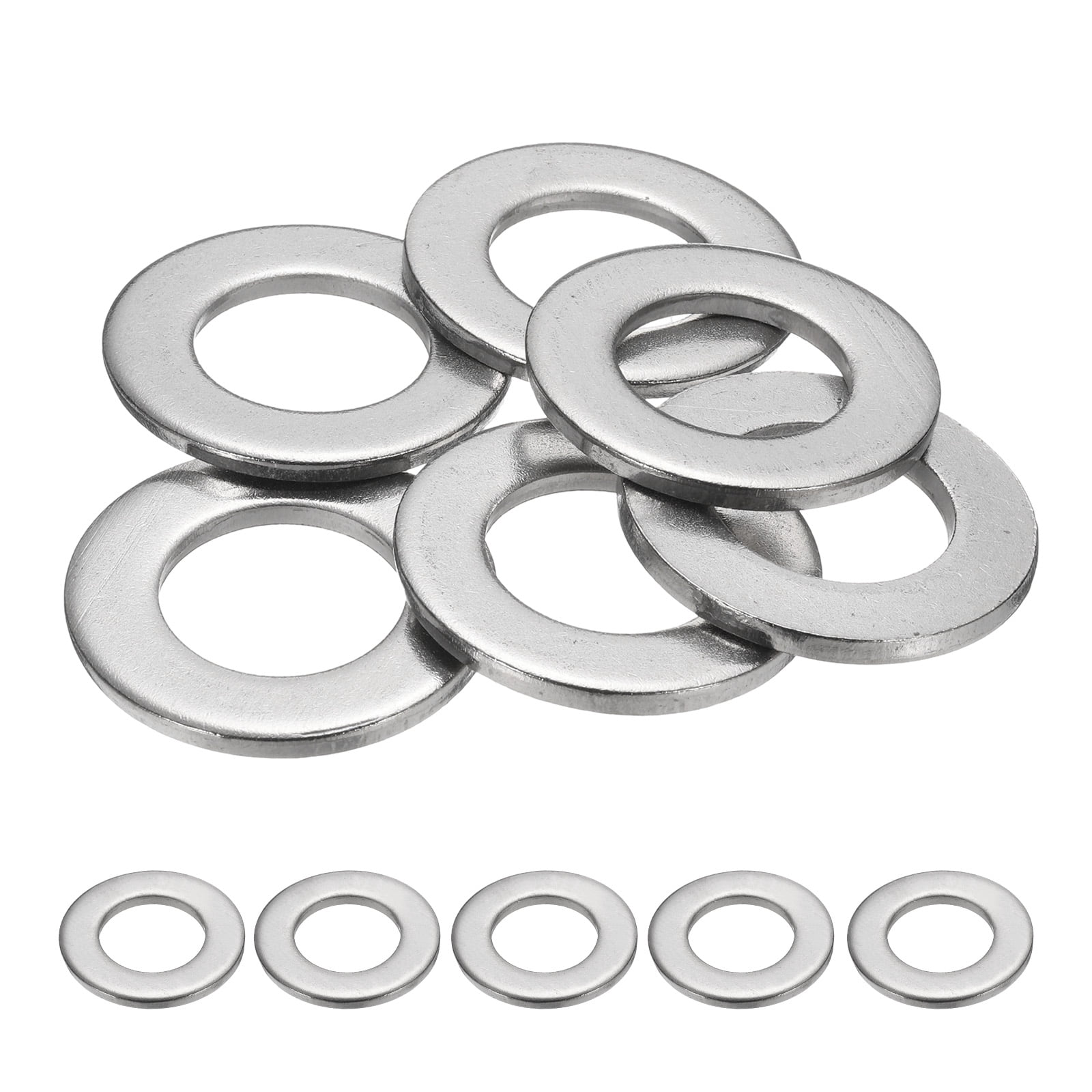 M33 Flat Washer for Screw, 6Pcs 304 Stainless Steel Washers 33MM ID x 60MM OD x 4MM Thick(Silver Tone)