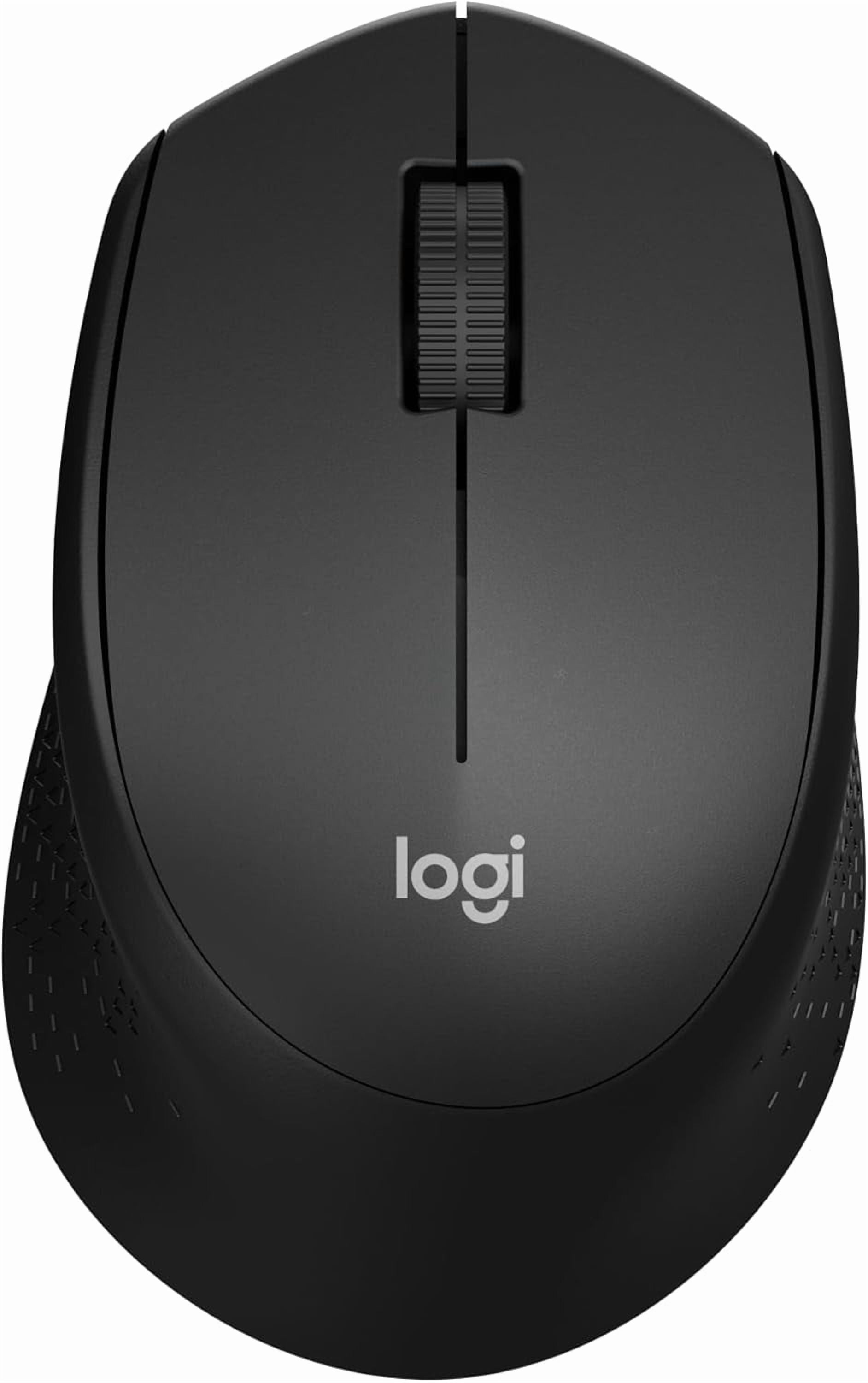 M330 Silent Wireless Mouse, 2.4GHz with USB Receiver, Optical Tracking, Quiet & Lightweight, Long Battery Life, for PC, Mac, Laptop, Chromebook - Black