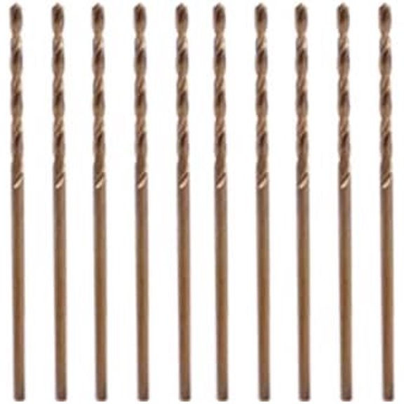 M35 Cobalt HSS Jobber Length Twist Drill Bit with Straight Shank, Heavy Duty, Drilling for Cast Iron, Heat-Treated Steel, Stainless Steel and Other Hard Materials, 10 count, 1/16"