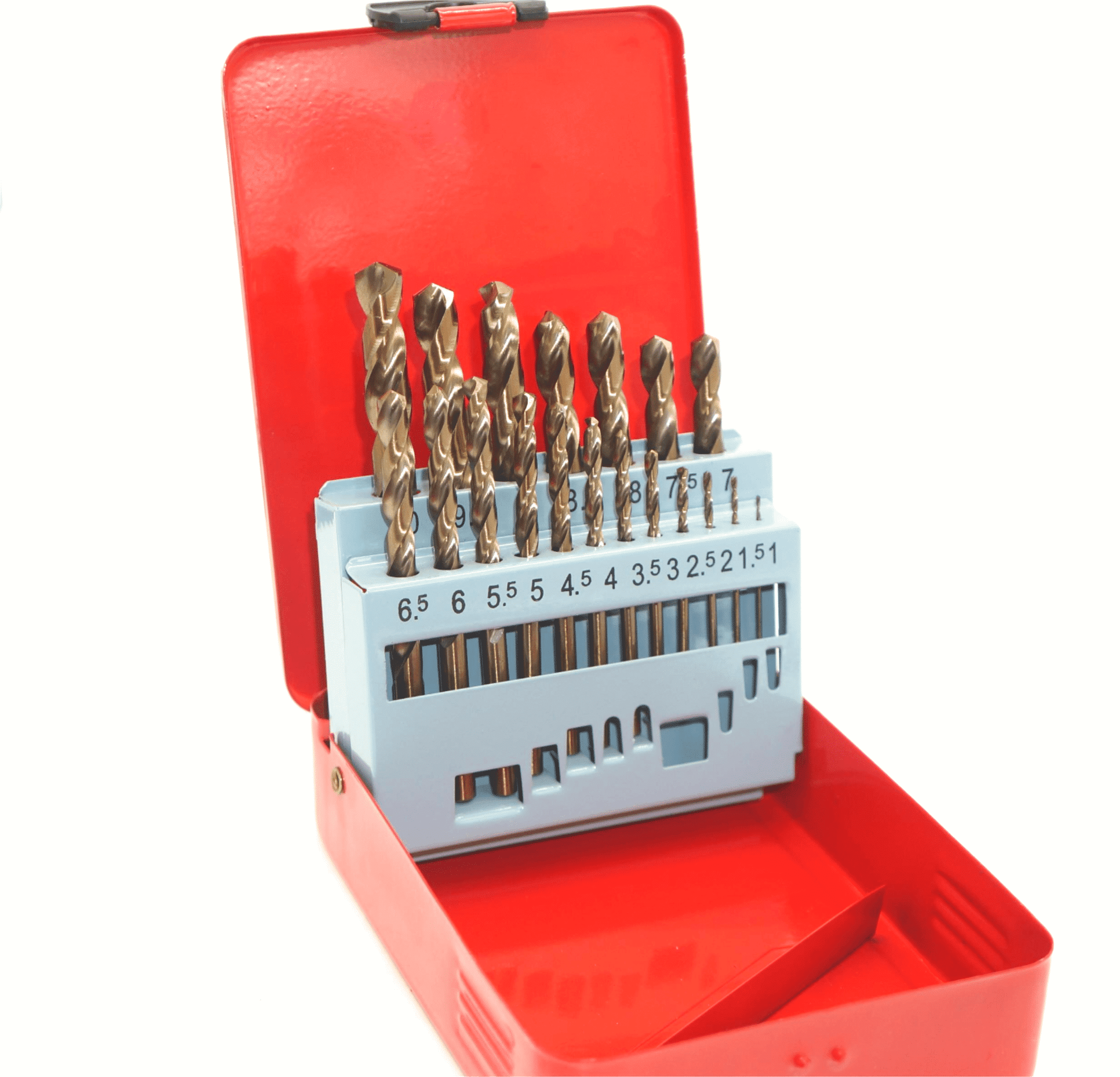 M35 Cobalt Round Straight Handle Metric Drill bit Set 1mm-10mm Drill Bits Suitable for Stainless Steel, Hard Metal, Cast Iron, Copper, Aluminum Plastic(1mm-10mm/19pcs)