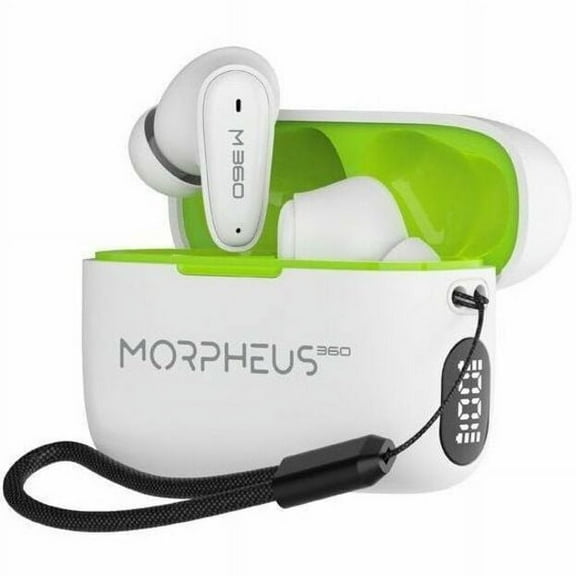 M360 TW1800W Nemesis True Wireless Earbuds - Bluetooth Headphones with Microphone - 20H Playtime - White